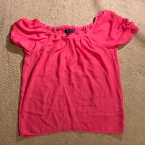 NWOT Kari Blue Pink Blouse Size XS